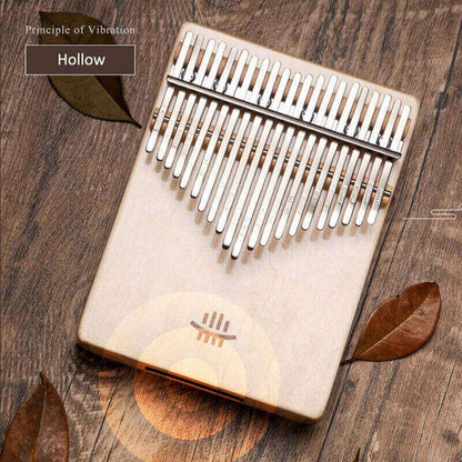 HLURU 21 Key Hollow Kalimba Thumb Piano, Box Resonace Kalimba Instrument Maple Guibourtia Single Board Trepanning C Tone - HLURU.SHOP