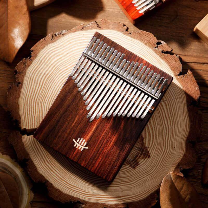 HLURU 21 Key Hollow Kalimba Thumb Piano, Box Resonace Rosewood Wood Kalimba Instrument Trepanning C Tone With a Hole at The Bottom - HLURU.SHOP