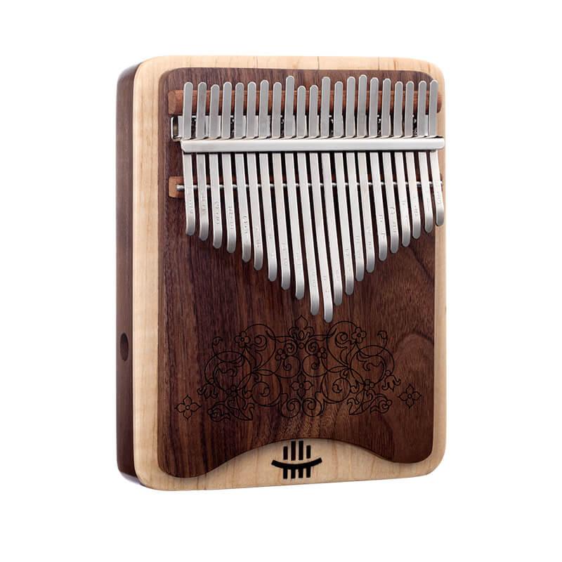 HLURU 21 Keys Hollow Kalimba Finger Piano, Box Resonace and Plate Thumb Piano 2 in 1 Black Walnut & Maple Pocket Thumb Piano - HLURU.SHOP