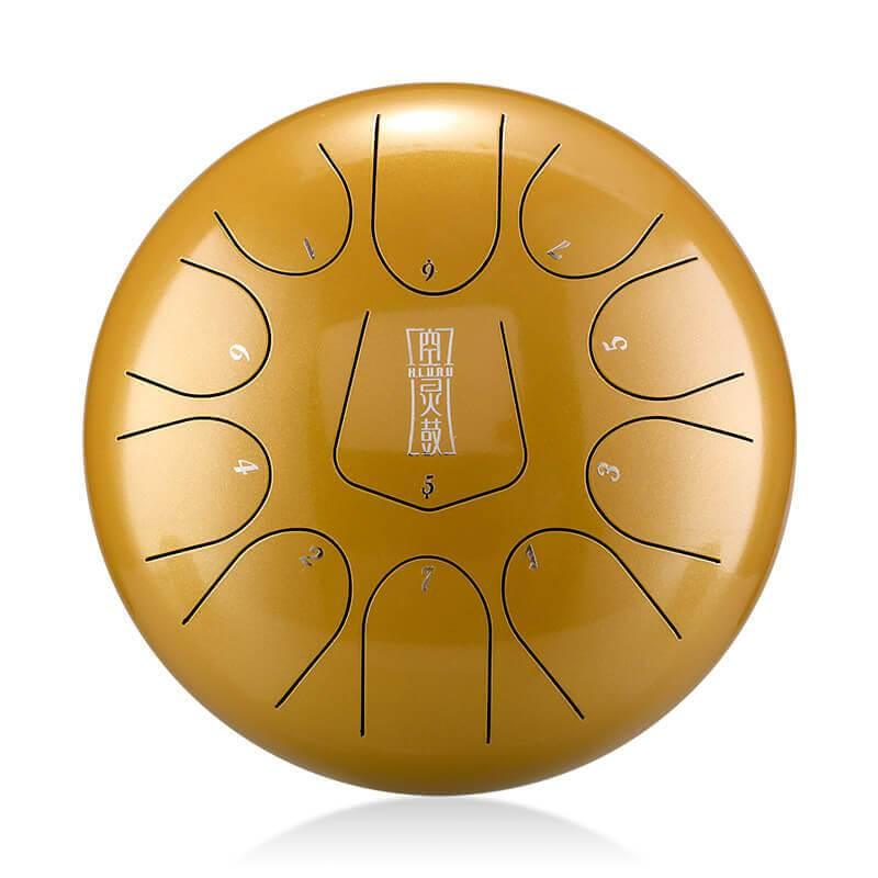 HLURU Alloy Steel Tongue Drum 11 Tone F Key Triangle Style - 12 Inches / 11 Notes - HLURU.SHOP