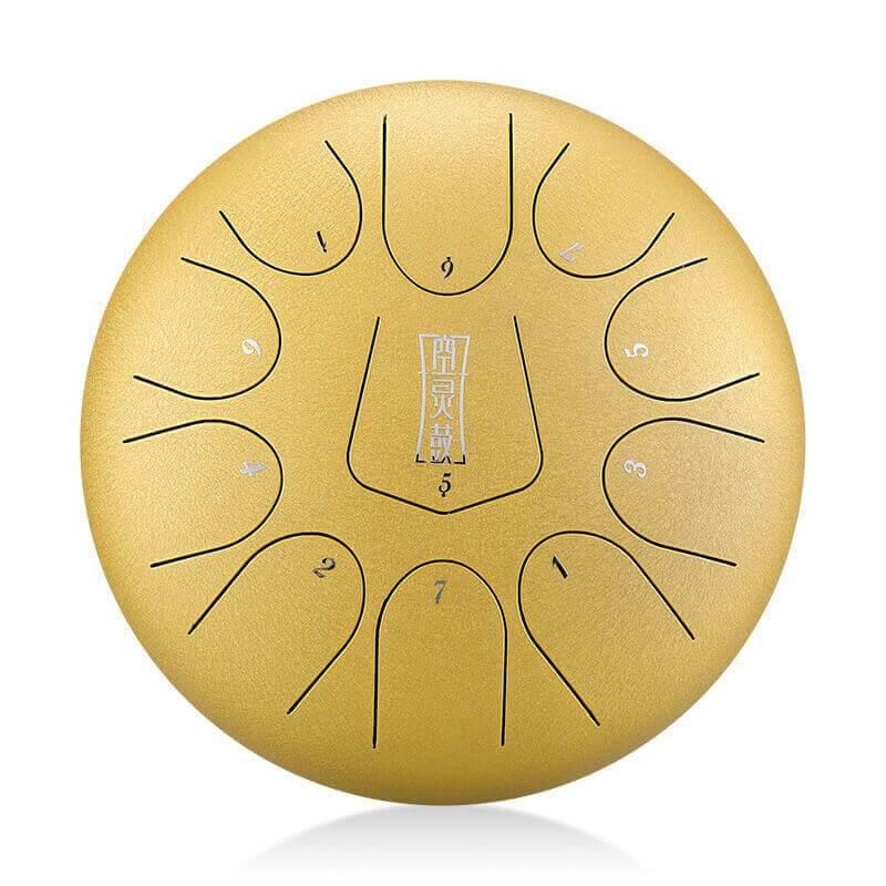 HLURU Alloy Steel Tongue Drum 11 Tone F Key Triangle Style - 12 Inches / 11 Notes - HLURU.SHOP