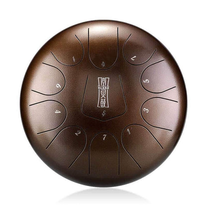 HLURU Alloy Steel Tongue Drum 11 Tone F Key Triangle Style - 12 Inches / 11 Notes - HLURU.SHOP