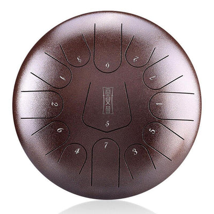 HLURU Alloy Steel Tongue Drum 13 Tone C Key Triangle Style - 12 Inches / 13 Notes - HLURU.SHOP