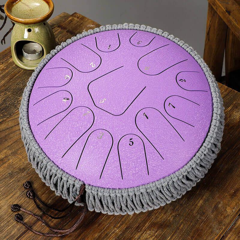 HLURU Alloy Steel Tongue Drum 13 Tone C Key Triangle Style - 12 Inches / 13 Notes - HLURU.SHOP