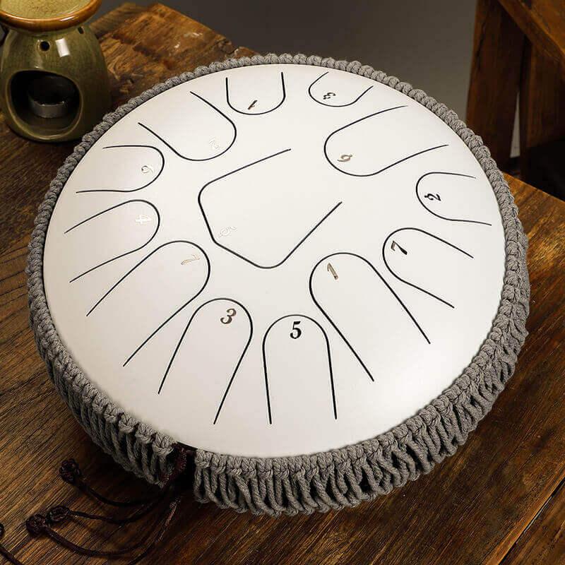 HLURU Alloy Steel Tongue Drum 13 Tone C Key Triangle Style - 12 Inches / 13 Notes - HLURU.SHOP