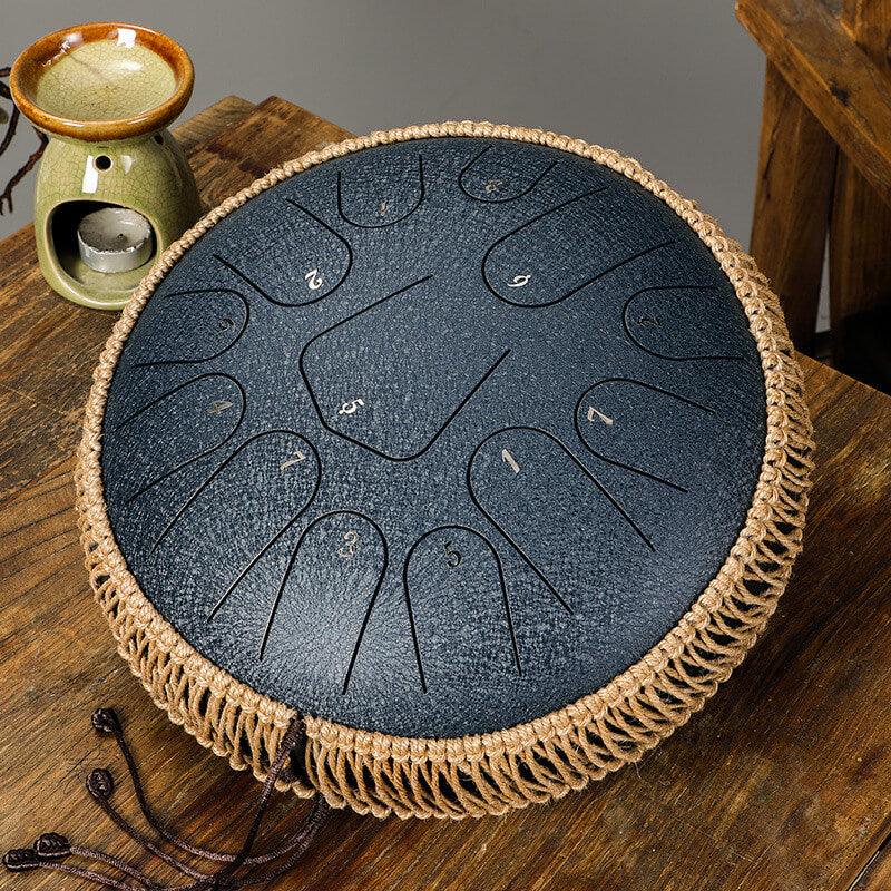 HLURU Alloy Steel Tongue Drum 13 Tone C Key Triangle Style - 12 Inches / 13 Notes - HLURU.SHOP