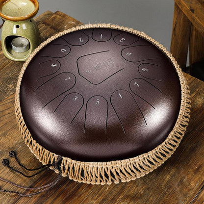 HLURU Alloy Steel Tongue Drum 13 Tone C Key Triangle Style - 12 Inches / 13 Notes - HLURU.SHOP