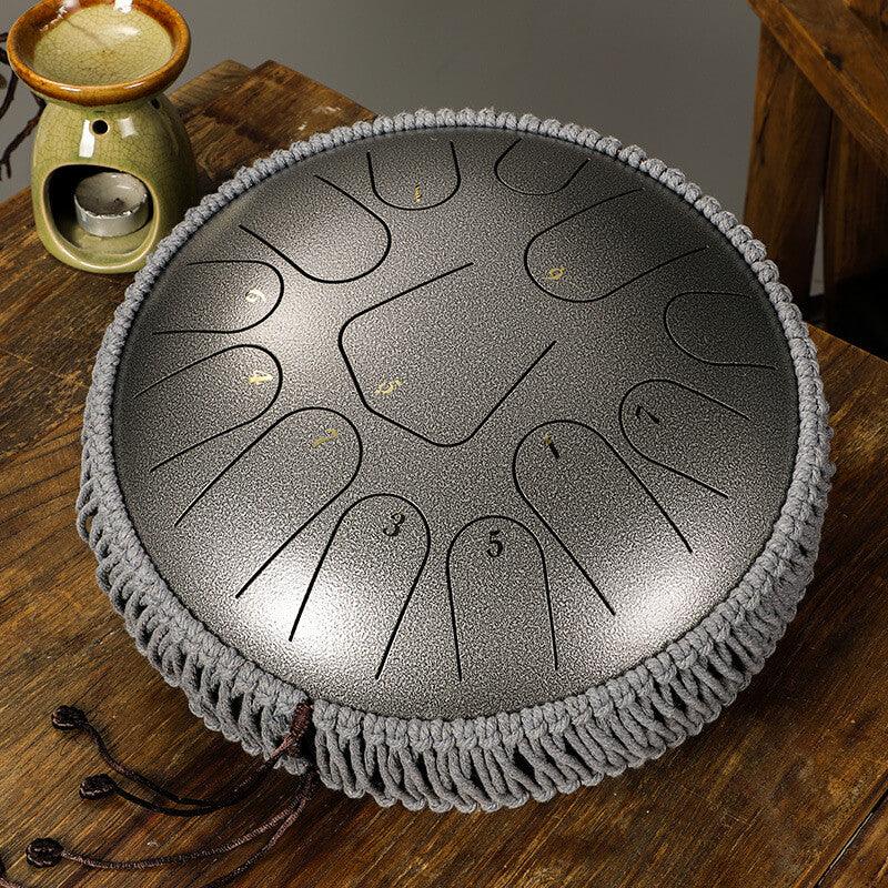 HLURU Alloy Steel Tongue Drum 13 Tone C Key Triangle Style - 12 Inches / 13 Notes - HLURU.SHOP