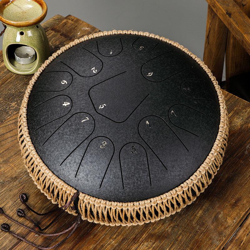 HLURU Alloy Steel Tongue Drum 13 Tone C Key Triangle Style - 12 Inches / 13 Notes - HLURU.SHOP