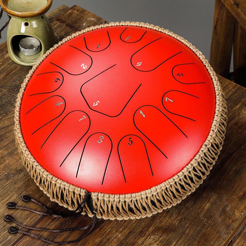 HLURU Alloy Steel Tongue Drum 13 Tone C Key Triangle Style - 12 Inches / 13 Notes - HLURU.SHOP