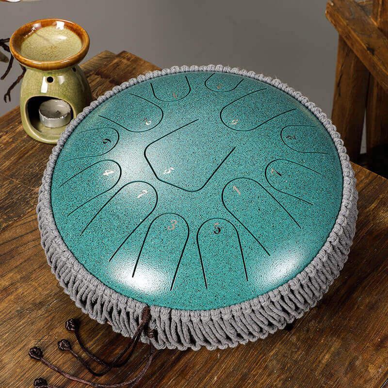 HLURU Alloy Steel Tongue Drum 13 Tone C Key Triangle Style - 12 Inches / 13 Notes - HLURU.SHOP