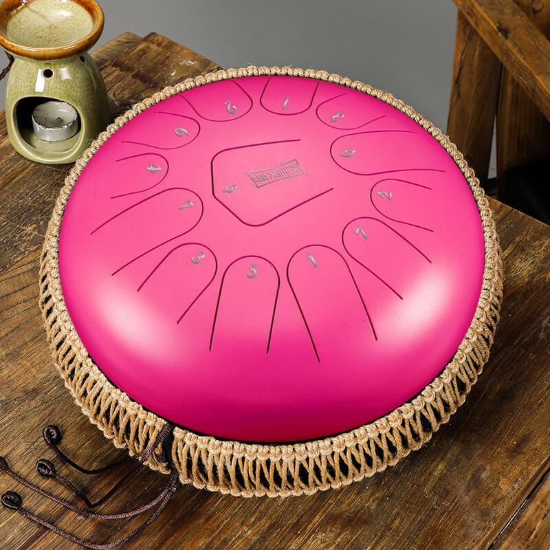 HLURU Alloy Steel Tongue Drum 13 Tone C Key Triangle Style - 12 Inches / 13 Notes - HLURU.SHOP