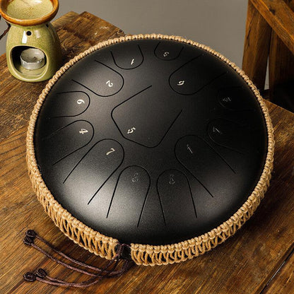 HLURU Alloy Steel Tongue Drum 13 Tone C Key Triangle Style - 12 Inches / 13 Notes - HLURU.SHOP