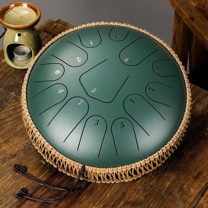 HLURU Alloy Steel Tongue Drum 13 Tone C Key Triangle Style - 12 Inches / 13 Notes - HLURU.SHOP