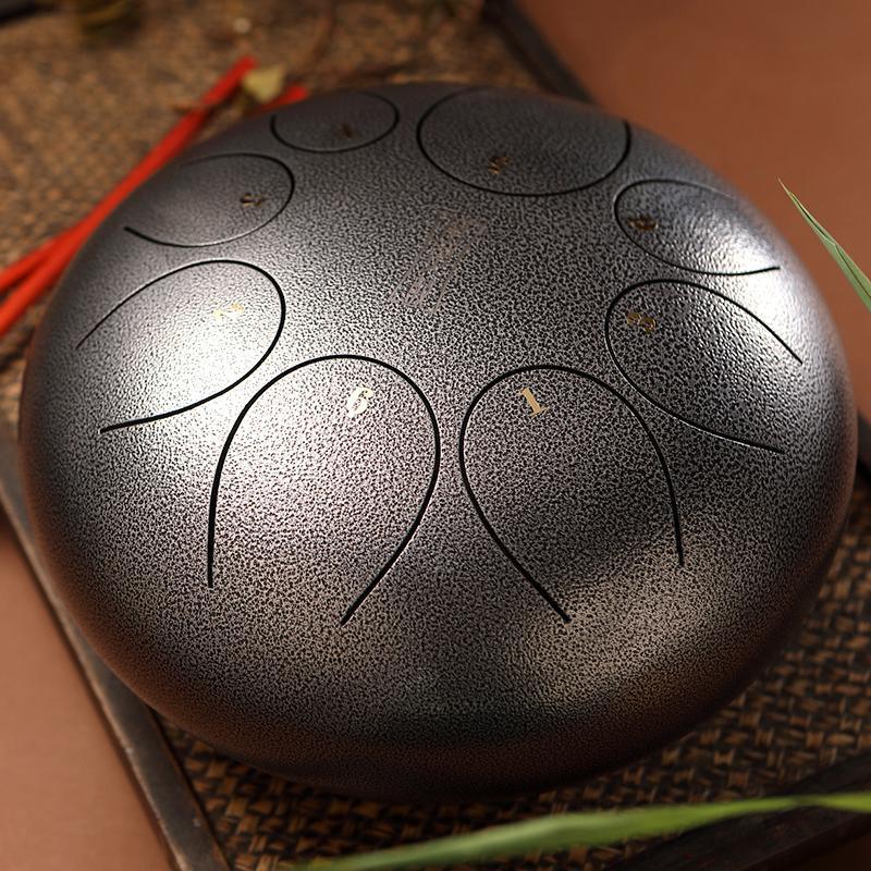 HLURU Alloy Steel Tongue Drum 8 Tone C Key Round Tongue - 10 Inches / 8 Notes - HLURU.SHOP