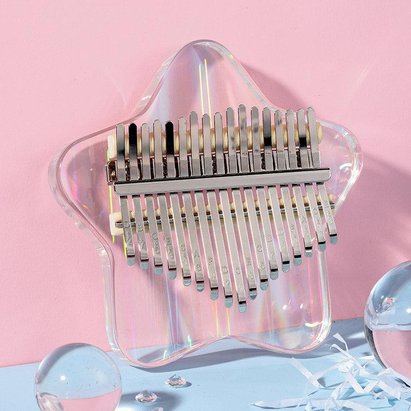 HLURU Bear/Fawn Transparent Acrylic 17/21 Key Flat Board Kalimba Thumb Piano For Children, Single Board C Tone Kalimba Instrument - HLURU.SHOP