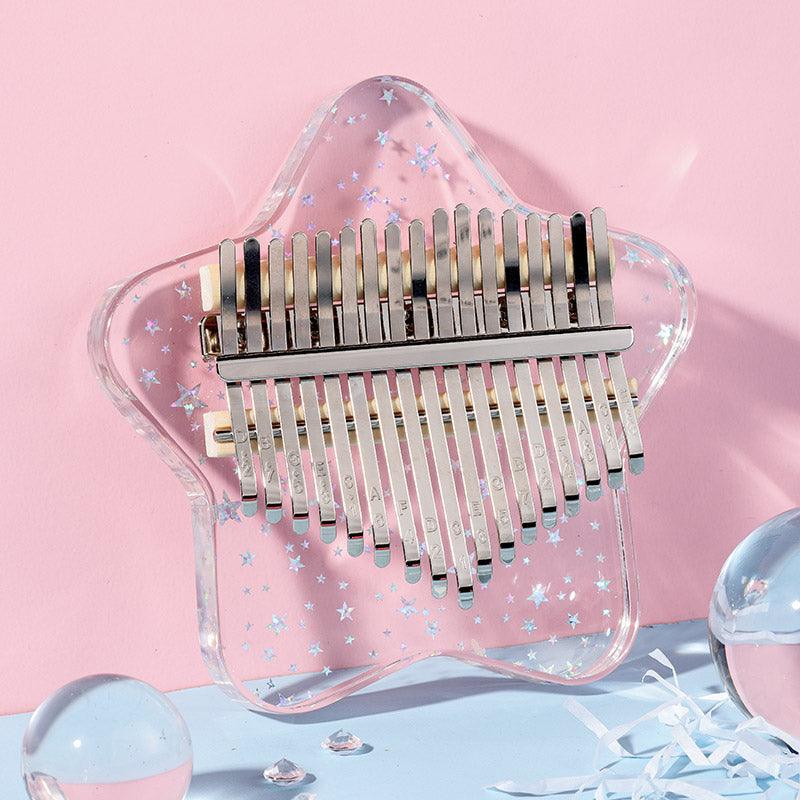 HLURU Bear/Fawn Transparent Acrylic 17/21 Key Flat Board Kalimba Thumb Piano For Children, Single Board C Tone Kalimba Instrument - HLURU.SHOP