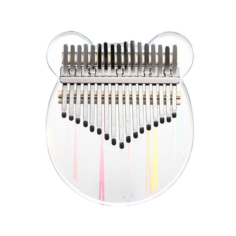 HLURU Bear/Fawn Transparent Acrylic 17/21 Key Flat Board Kalimba Thumb Piano For Children, Single Board C Tone Kalimba Instrument - HLURU.SHOP