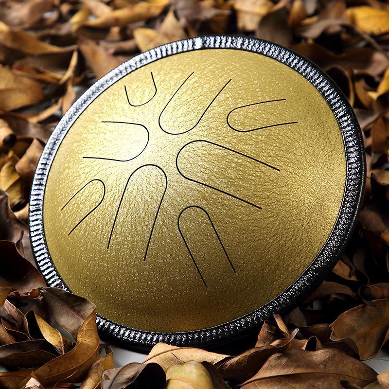 HLURU Class A Copper Disc Steel Tongue Drum 10 Inches 8 Tones Japanese Folk Mode Travel Drums - HLURU.SHOP