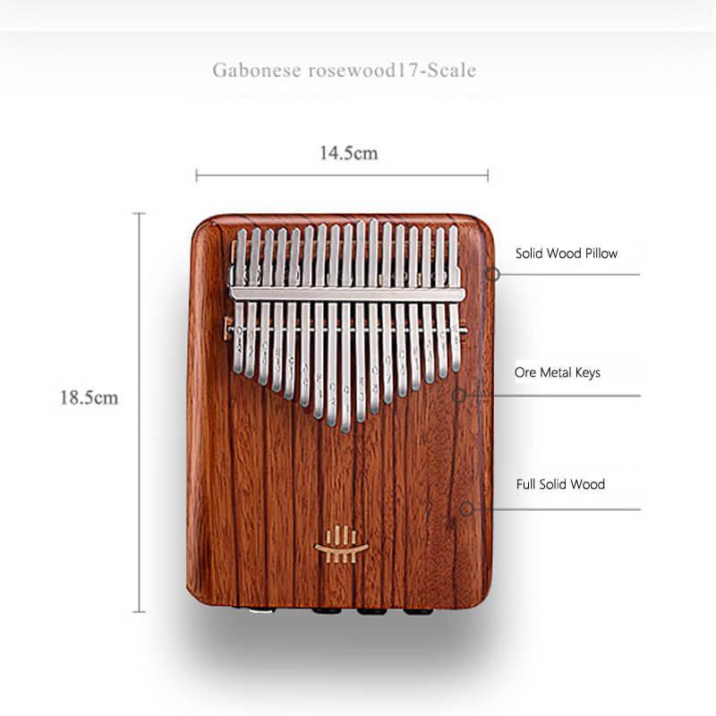 HLURU EQ 17/21 Key Flat Board Kalimba Thumb Piano, American Black Walnut / African Walnut Single Board C Tone Kalimba Instrument - HLURU.SHOP