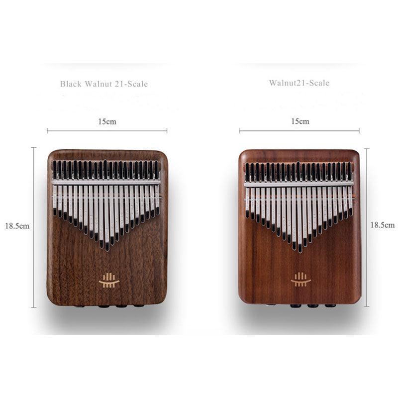 HLURU EQ 17/21 Key Flat Board Kalimba Thumb Piano, American Black Walnut / African Walnut Single Board C Tone Kalimba Instrument - HLURU.SHOP