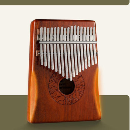 HLURU Huashu 17 Key Hollow Kalimba Thumb Piano, Acacia Armrest Round Hole Opening Box Resonace Single Board Trepanning C Tone Kalimba Instrument - HLURU.SHOP