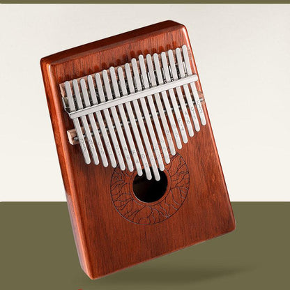 HLURU Huashu 17 Key Hollow Kalimba Thumb Piano, Acacia Round Hole Opening Box Resonace Single Board Trepanning C Tone Kalimba Instrument - HLURU.SHOP