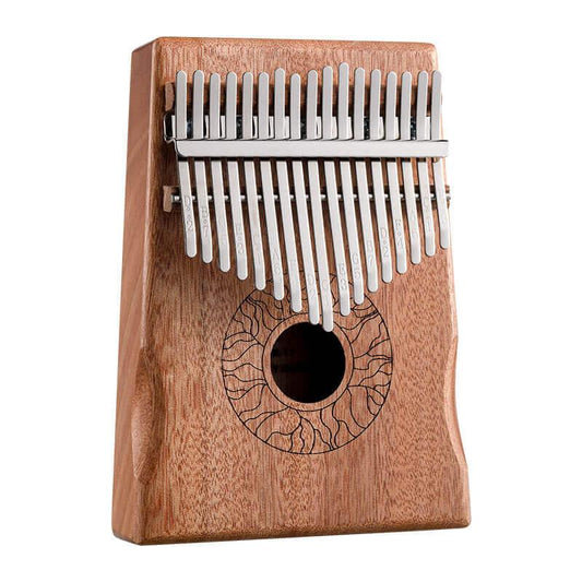 HLURU Huashu 17 Key Hollow Kalimba Thumb Piano, Mahogany Core Armrest Round Hole Opening Box Resonace Single Board Trepanning C Tone Kalimba Instrument - HLURU.SHOP