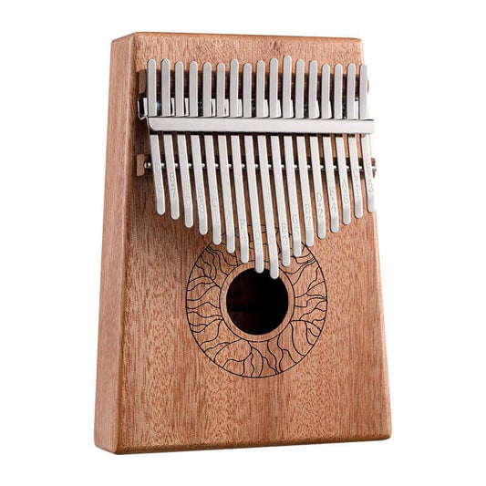 HLURU Huashu 17 Key Hollow Kalimba Thumb Piano, Mahogany Core Round Hole Opening Box Resonace Single Board Trepanning C Tone Kalimba Instrument - HLURU.SHOP