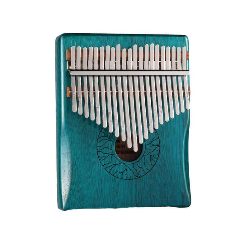 HLURU Huashu 21 Key Hollow Kalimba Thumb Piano, Mahogany Core Armrest Round Hole Opening Box Resonace Single Board Trepanning C Tone Kalimba Instrument - HLURU.SHOP