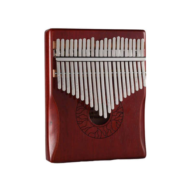 HLURU Huashu 21 Key Hollow Kalimba Thumb Piano, Mahogany Core Armrest Round Hole Opening Box Resonace Single Board Trepanning C Tone Kalimba Instrument - HLURU.SHOP