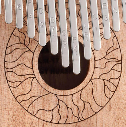 HLURU Huashu 21 Key Hollow Kalimba Thumb Piano, Mahogany Core Armrest Round Hole Opening Box Resonace Single Board Trepanning C Tone Kalimba Instrument - HLURU.SHOP