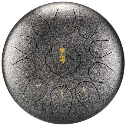 HLURU Huashu Carbon Steel Tongue Drum 10 Inches 11 Notes F Key Percussion Instrument - HLURU.SHOP