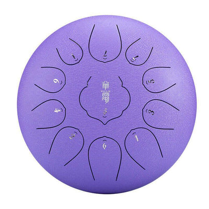 HLURU Huashu Carbon Steel Tongue Drum 10 Inches 11 Notes F Key Percussion Instrument - HLURU.SHOP