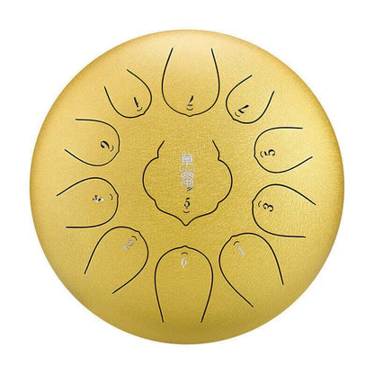 HLURU Huashu Carbon Steel Tongue Drum 10 Inches 11 Notes F Key Percussion Instrument - HLURU.SHOP