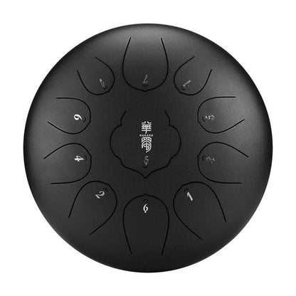 HLURU Huashu Carbon Steel Tongue Drum 10 Inches 11 Notes F Key Percussion Instrument - HLURU.SHOP