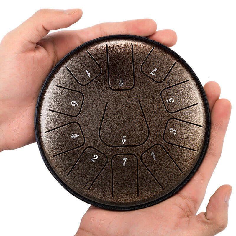 HLURU Huashu Carbon Steel Tongue Drum 11 Tone D Key Square Tongue - 6 Inches / 11 Notes - HLURU.SHOP