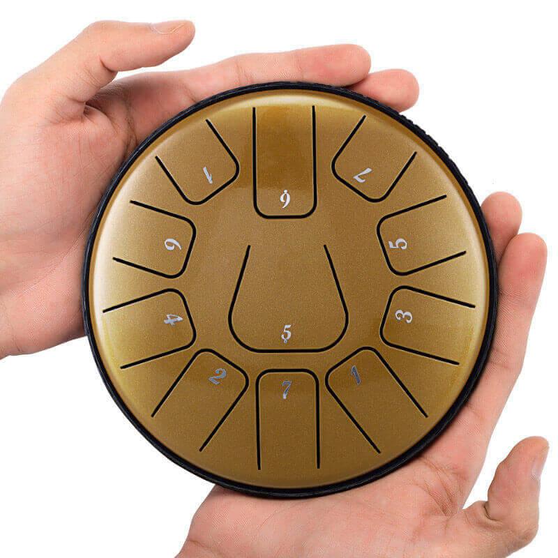 HLURU Huashu Carbon Steel Tongue Drum 11 Tone D Key Square Tongue - 6 Inches / 11 Notes - HLURU.SHOP