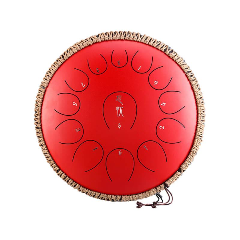 HLURU Huashu Forget-Sad Upgrade Lotus 2TH Generation 14 Inches 13 Notes C Major Carbon Steel Tongue Drum - HLURU.SHOP