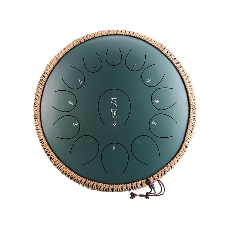 HLURU Huashu Forget-Sad Upgrade Lotus 2TH Generation 14 Inches 13 Notes C Major Carbon Steel Tongue Drum - HLURU.SHOP