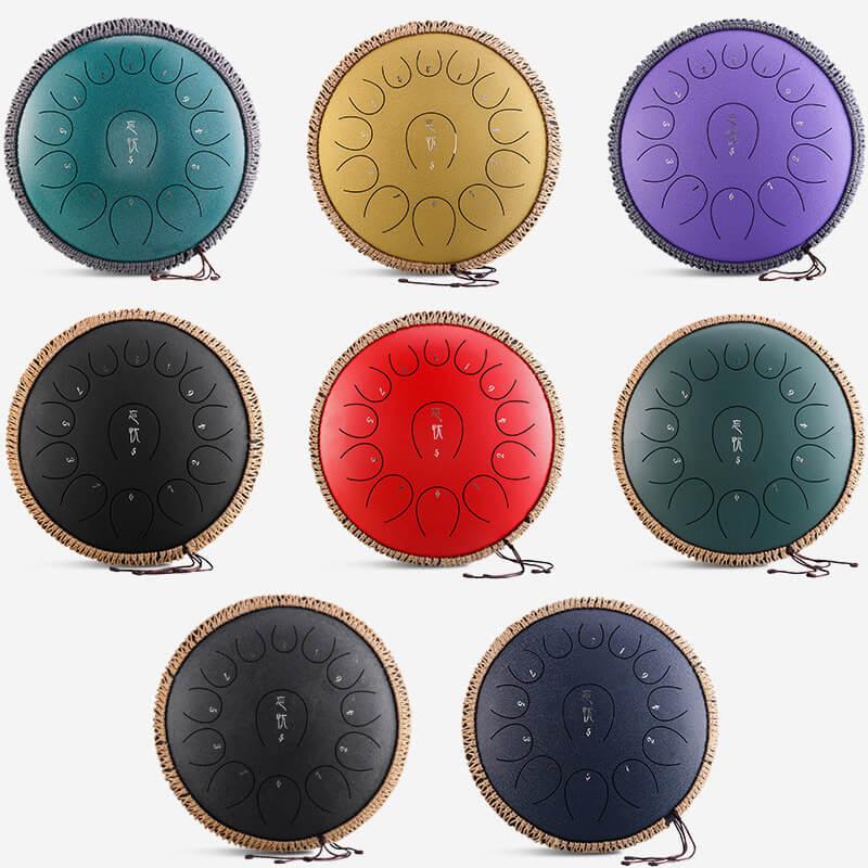 HLURU Huashu Forget-Sad Upgrade Lotus 2TH Generation 14 Inches 13 Notes C Major Carbon Steel Tongue Drum - HLURU.SHOP