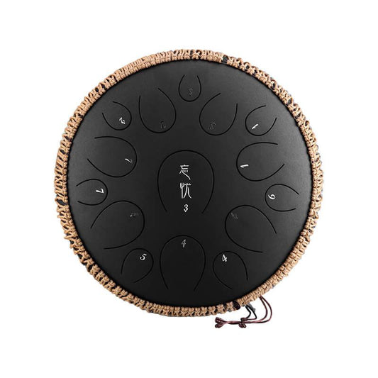 HLURU Huashu Forget-Sad Upgrade Lotus 2TH Generation 14 Inches 15 Notes C Major Carbon Steel Tongue Drum - HLURU.SHOP