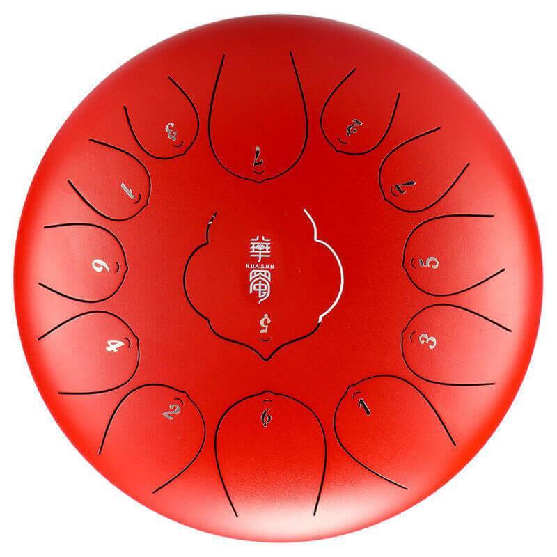 HLURU Huashu Lotus Carbon Steel Tongue Drum 12 Inches 13 Notes C Major Percussion Instrument - HLURU.SHOP