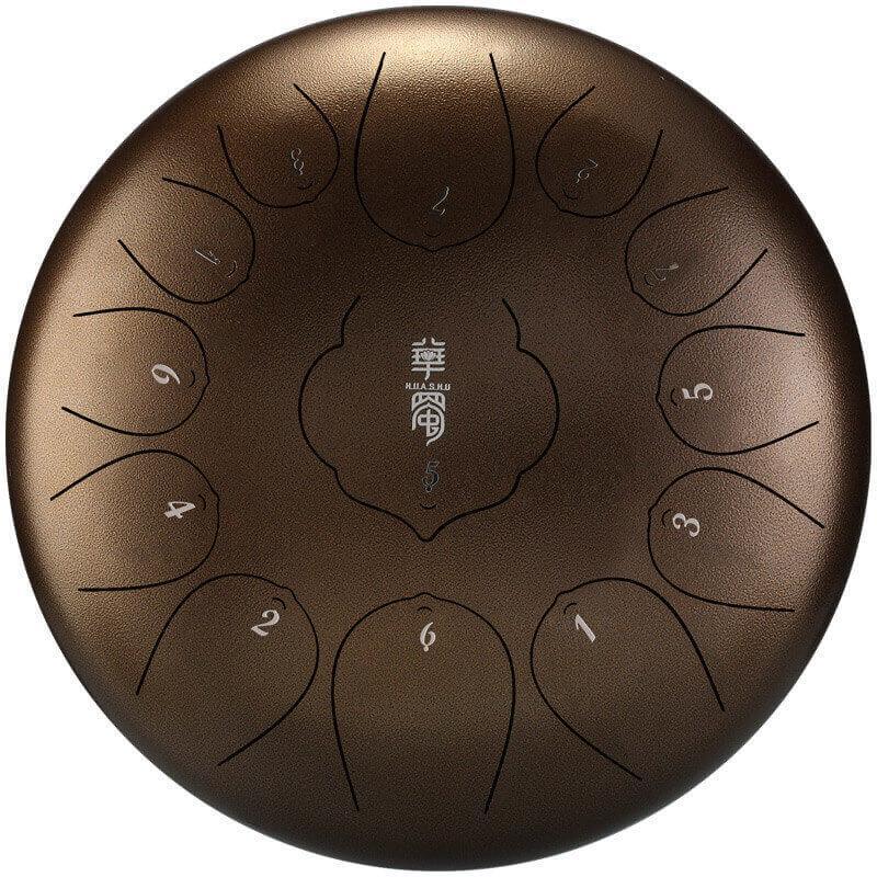 HLURU Huashu Lotus Carbon Steel Tongue Drum 12 Inches 13 Notes C Major Percussion Instrument - HLURU.SHOP