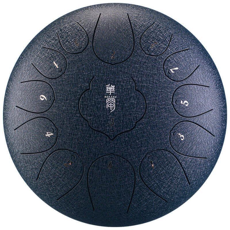 HLURU Huashu Lotus Carbon Steel Tongue Drum 12 Inches 13 Notes C Major Percussion Instrument - HLURU.SHOP