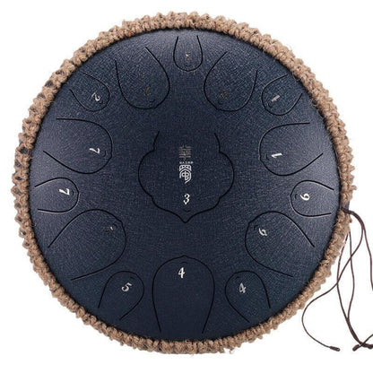 HLURU Huashu Lotus Carbon Steel Tongue Drum 14 Inches 15 Notes D Key Percussion Instrument - HLURU.SHOP