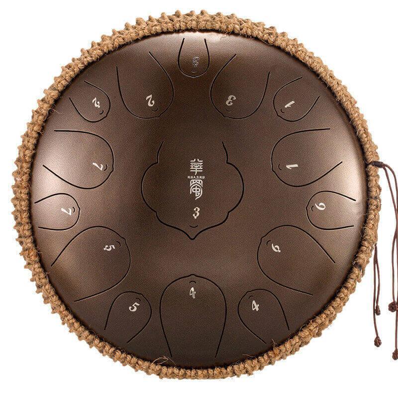 HLURU Huashu Lotus Carbon Steel Tongue Drum 14 Inches 15 Notes D Key Percussion Instrument - HLURU.SHOP