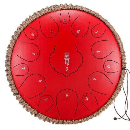 HLURU Huashu Lotus Carbon Steel Tongue Drum 14 Inches 15 Notes D Key Percussion Instrument - HLURU.SHOP