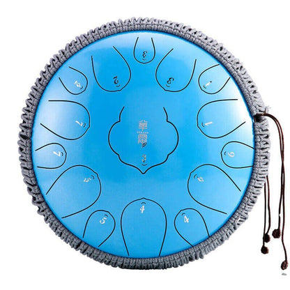 HLURU Huashu Lotus Carbon Steel Tongue Drum 14 Inches 15 Notes D Key Percussion Instrument - HLURU.SHOP