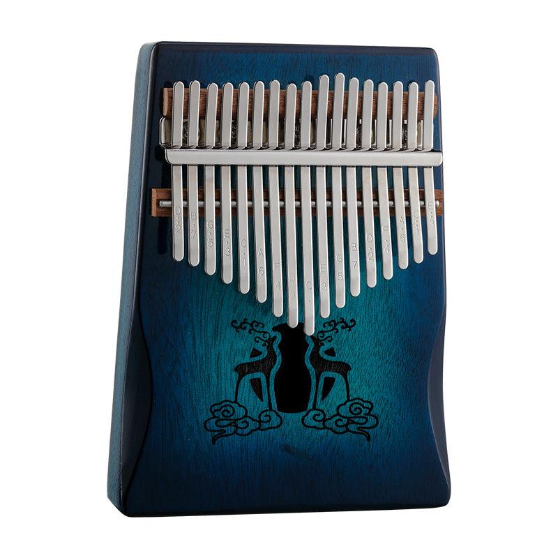 HLURU Huashu Lucky Deer 17 Key Hollow Kalimba Thumb Piano, Mahogany Core Armrest Round Hole Opening Box Resonace Single Board Trepanning C Tone Kalimba Instrument - HLURU.SHOP